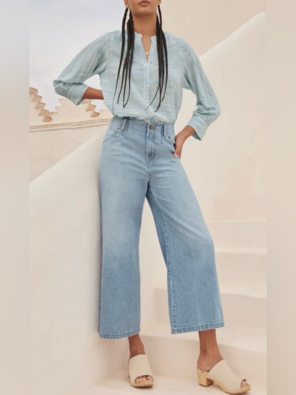 Wrap London- Wide-leg cropped jeans